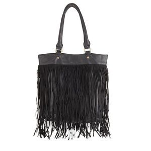 Deux Lux North-South Fringe Tote Bag, Black